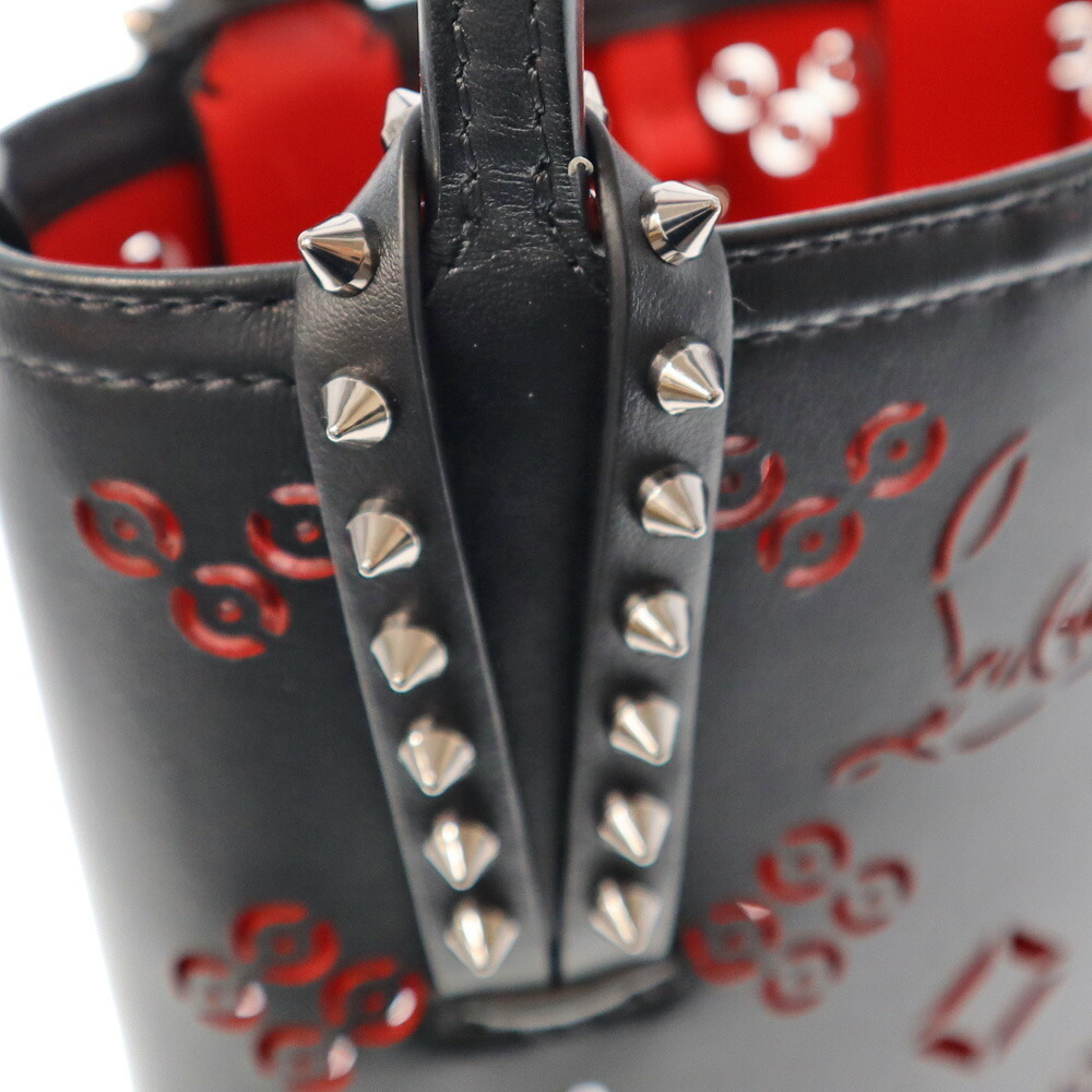 Christian Louboutin Kabata Handbag studded black red leather - Picture 8 of 9